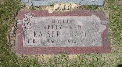Betty Kaiser Davis gravestone, Class of 1956