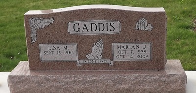 Marian (Marion) Prihoda Gaddis gravestone, Class of 1956