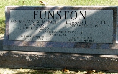 Sandra Scharbach Funston gravestone, Class of 1953