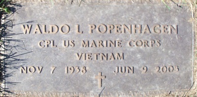 Waldo Popenhagen gravestone, Class of 1956