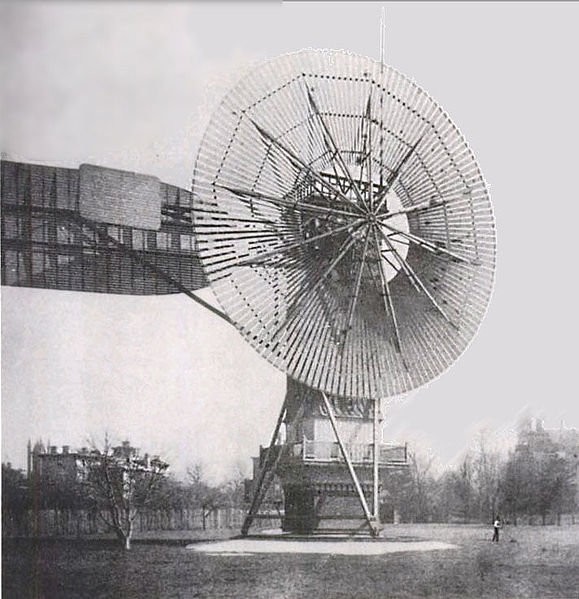 World's first automatically operated wind turbine (1988) by Charles F Brush
