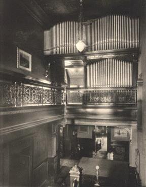 Pipe organ inside Charles F Brush mansion