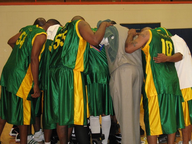 Eagles Team In Prayer Before The Game