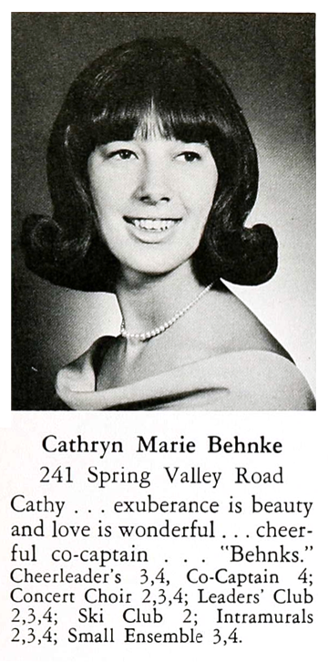Cathryn Villano, (nee Behnke)  Paramus High School Class of 1967