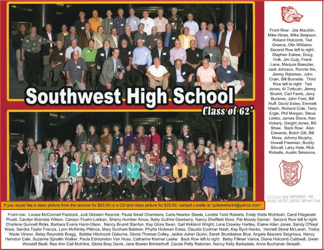 Southwest High School Atlanta Ga. Class Of 1962, Atlanta, GA