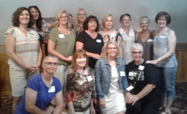 WHS Class of 79 Ladies!  Back row: Kim McGregor Lubarski, Robin Hendrickson (hidden), Joni Potucek Ranstrom  Middle:LeeAnn Omdahl Mader, Becky Potucek Dennis, Phyllis Hanson Erickson, Renae Anderson Troyer, Marci Harlow Hoard, Donna Kasprowicz Omdahl, Diane Johnson Bjorgaard  Front: Sue Blish, Diane Narlock Rokke, Dee Dee Evavold Larson, Kathy Clausen Johnston