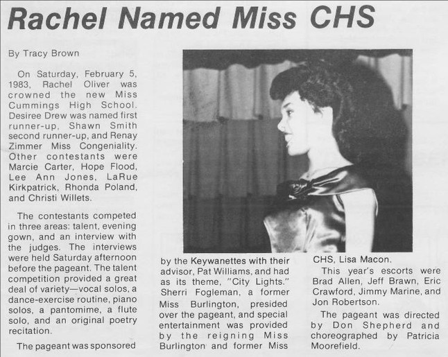Rachel Named Miss CHS Picture