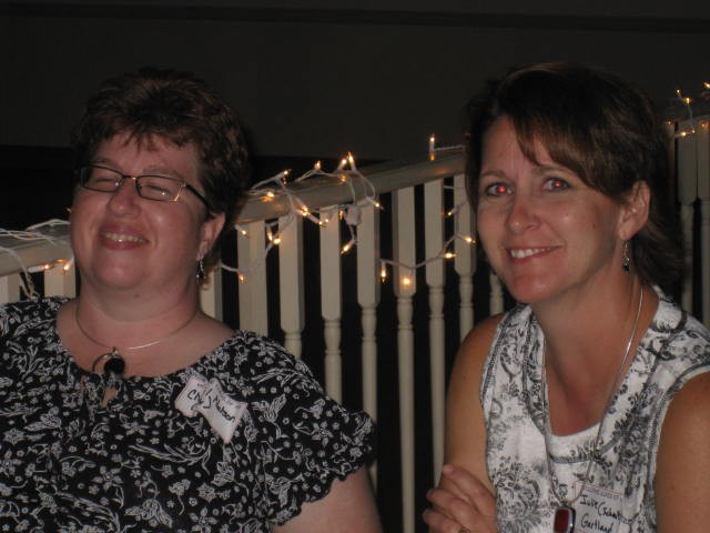Cheryl and Julie Watching the Slide Show
