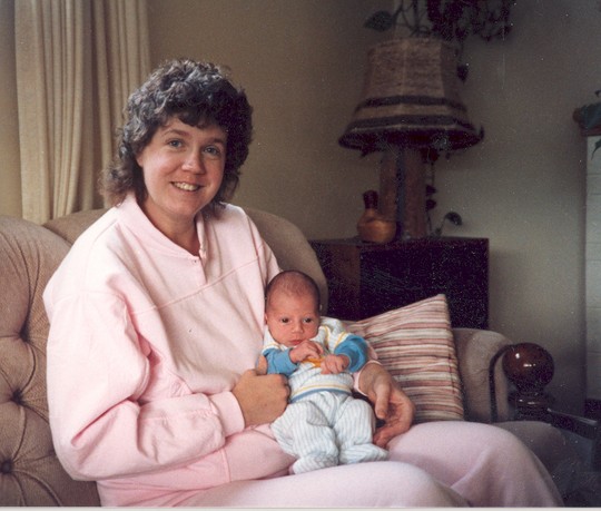Kathy with one month old Ian
