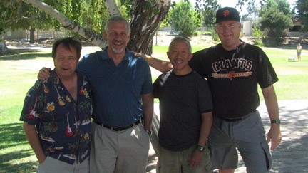 The organizing committee (missing Allen Blaisdell) welcomes you to the picnic in Carmel Valley Community Park!