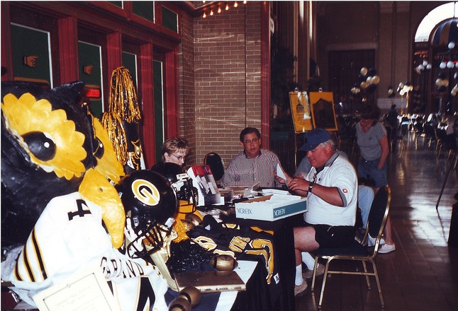 Vicki Towler, Randy Clark, David Culwell, (Making name tags)