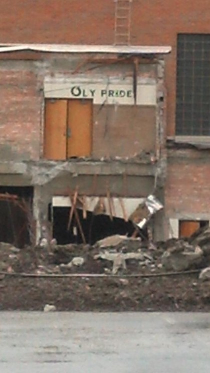 Oly pride!  school demolition begins