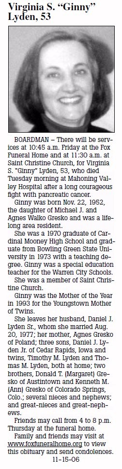 Virginia Gresko Obituary