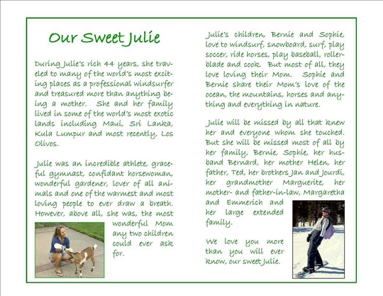 Julie's Memorial Handout- page 2