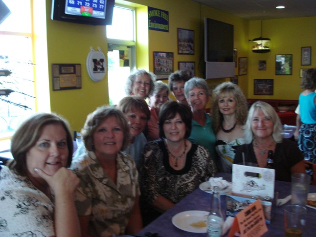 Among those who gathered on Friday night:  Front: Brenda, Carol, Rhonda, Rhonda,Jeanie Back Row:  Kay, Cheryl Marlene, Marcy. Debbie