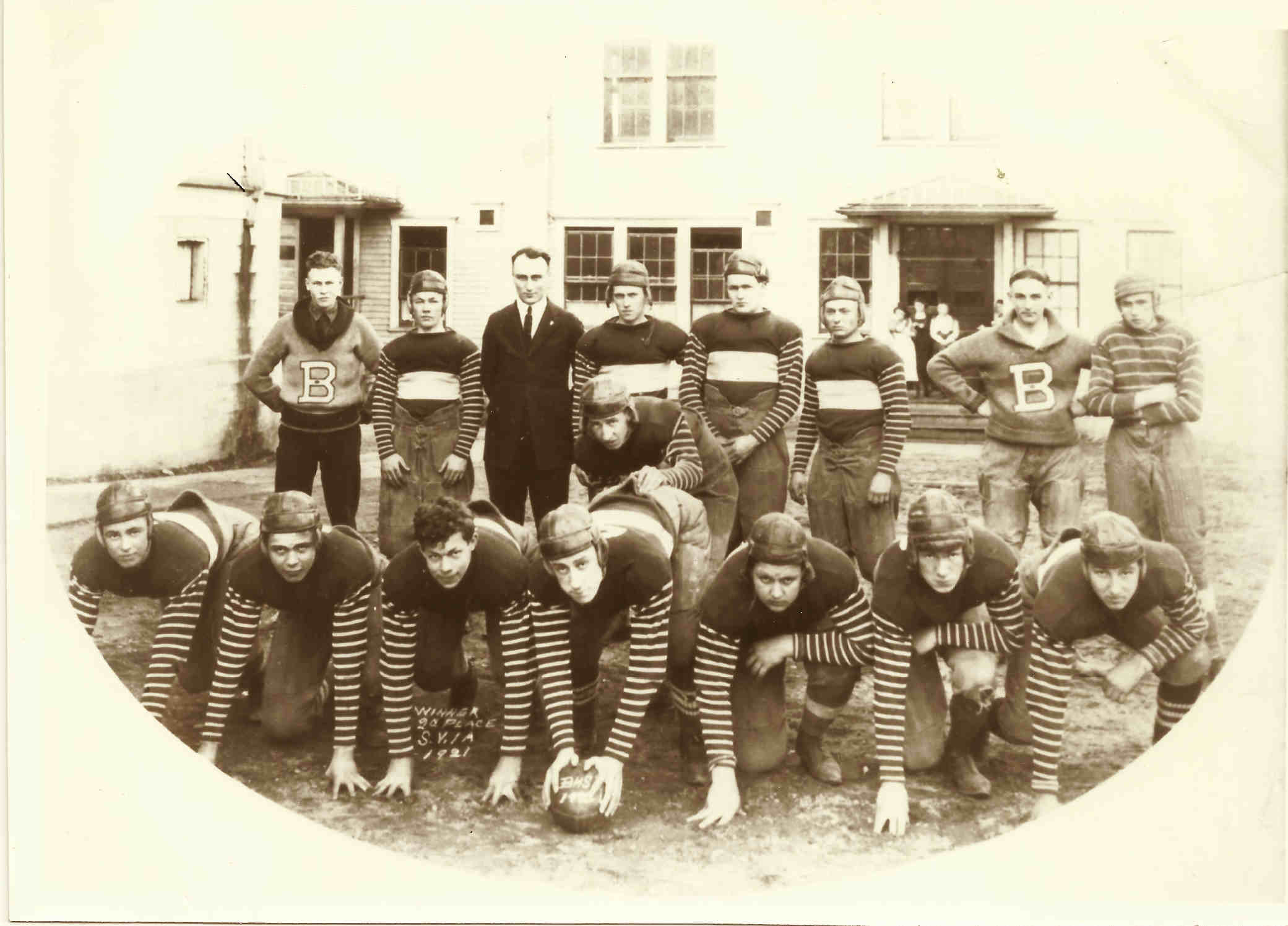 1921 BHS Football Team with Pop Keeney