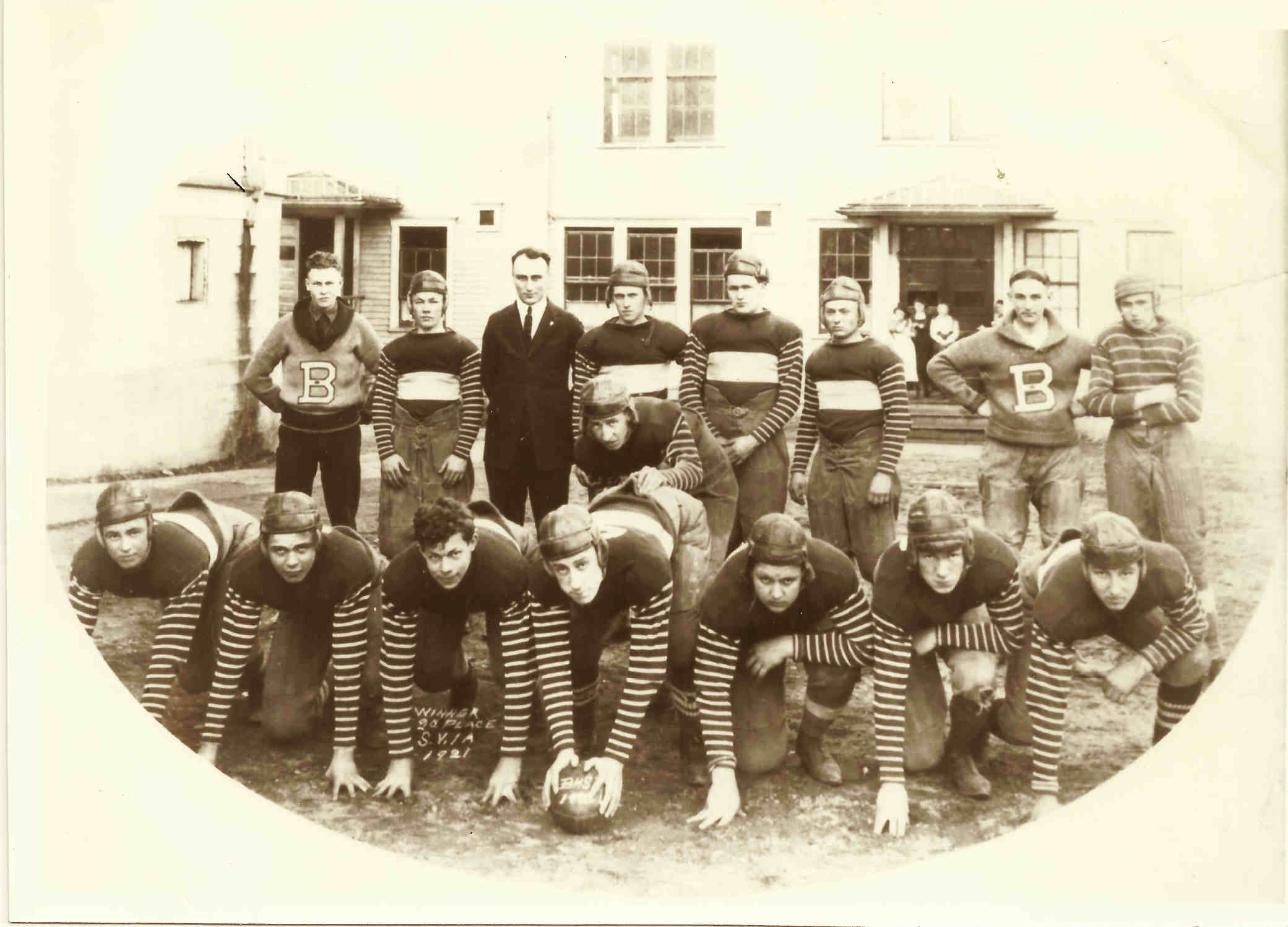 1921 BHS Football Team with Pop Keeney