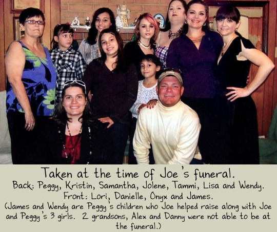 Joe's family at the time of the funeral.